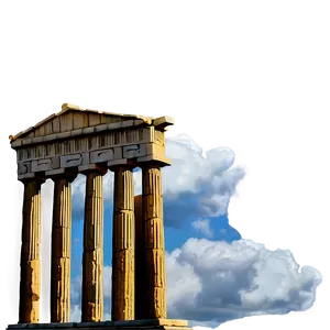 Parthenon With Clouds Background PNG Ibg42 PNG