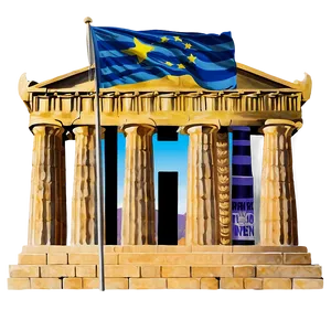 Parthenon With Greek Flag Png Xnn PNG image