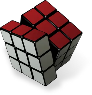 Partially Solved Rubiks Cube3 D Render PNG image