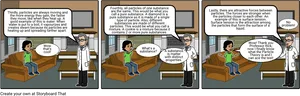Particle Theory Educational Comic PNG image