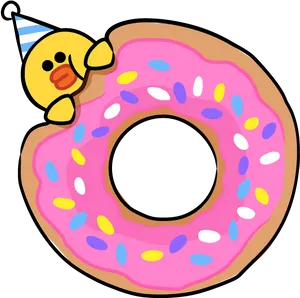 Party Chickon Donut Sticker PNG image