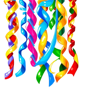 Party Streamers Clipart PNG 06282024