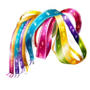 Party Streamers Drawing PNG 06282024