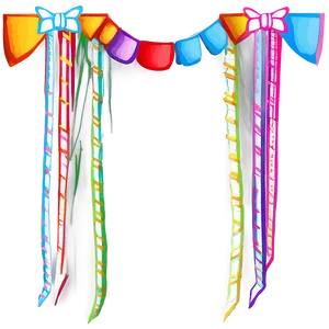 Party Streamers Drawing PNG Xpr12