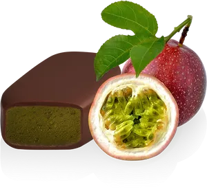 Passion Fruit Chocolate Delicacy PNG image