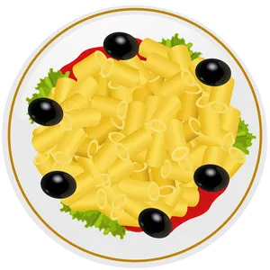 Pasta Dish With Black Olives PNG image