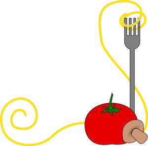 Pasta Twirlon Forkwith Tomatoand Mushroom PNG image