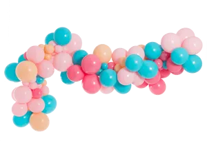 Pastel Balloon Garland PNG image