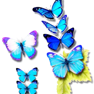 Pastel Blue Butterflies PNG Aht