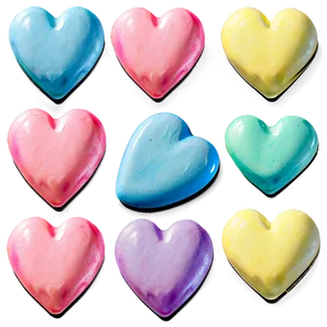 Pastel Candy Hearts PNG Cll8