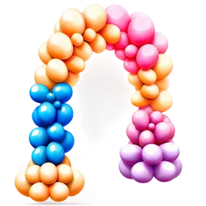 Pastel Colors Balloon Arch PNG Wad