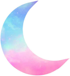 Pastel Crescent Moon PNG image