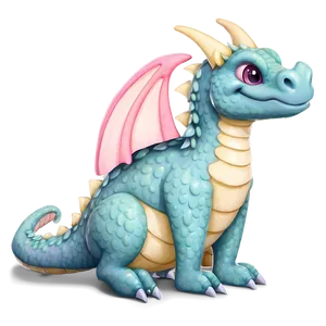 Pastel Cute Dragon PNG 06262024