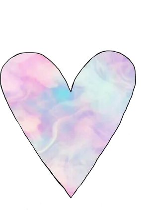 Pastel Heart Against Black Background PNG image