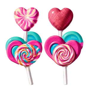Pastel Heart Lollipop PNG 06292024