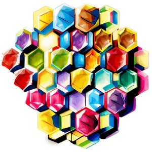 Pastel Hexagon Pattern Png 06202024 PNG image