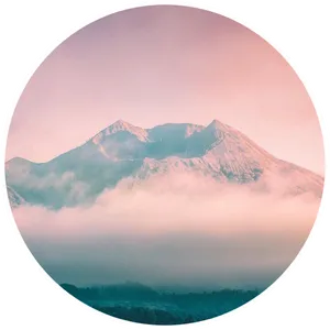 Pastel Mountain Summit Aesthetic PNG image