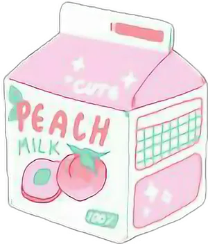 Pastel Peach Milk Carton Aesthetic PNG image