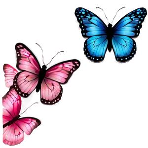 Pastel Pink Butterfly Clip PNG 05232024