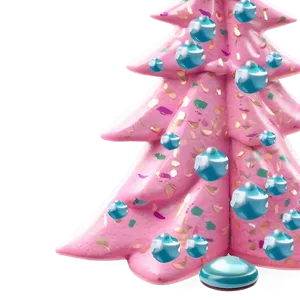 Pastel Pink Christmas Tree PNG 06122024
