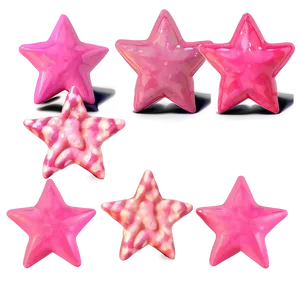 Pastel Pink Stars PNG Tlo