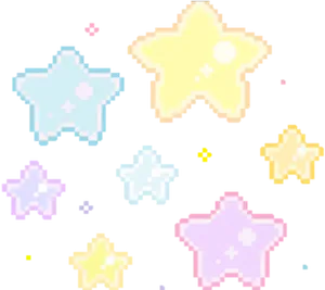 Pastel Pixel Stars Tumblr Background PNG image