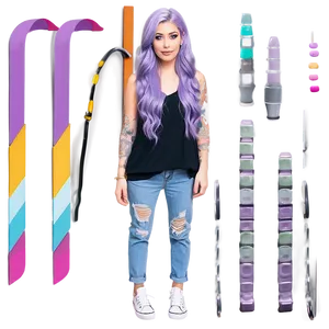 Pastel Purple Hair Dreamy Style PNG Cdu PNG