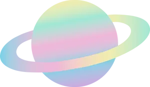 Pastel Saturn Illustration PNG image