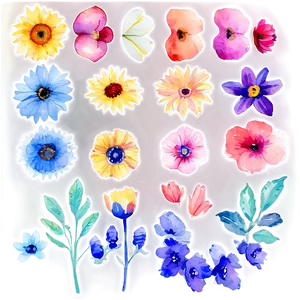 Pastel Watercolor Florals PNG 87