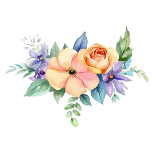 Pastel Watercolor Flowers PNG 05252024