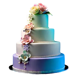 Pastel Wedding Cake PNG 06122024