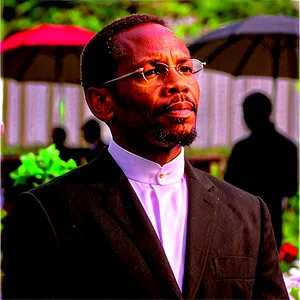 Pastor At Funeral Service PNG 06272024