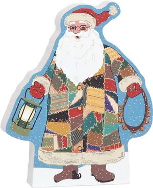 Patchwork Coat Santa Claus PNG image