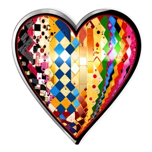 Patchwork Heart Clipart Design PNG 05252024