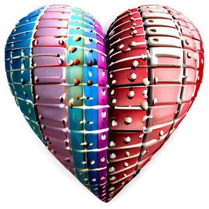 Patchwork Heart Clipart Design PNG 58