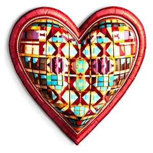 Patchwork Heart Clipart Design PNG Dwi PNG