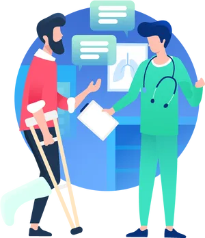 Patient Consultation With Doctor Illustration PNG image