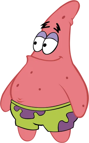 Patrick Star Standing Sponge Bob Cartoon PNG image