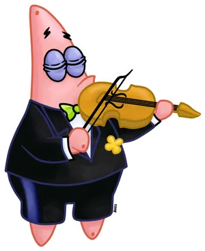 Patrick Star Violinist Cartoon PNG image