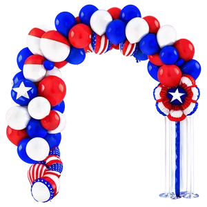 Patriotic Balloon Arch For Independence Day PNG 06212024