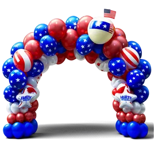 Patriotic Balloon Arch For Independence Day PNG Ifg29 PNG
