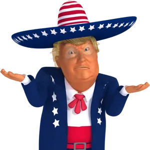 Patriotic Cartoon Figure Gesture