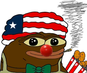 Patriotic Clown Nose Cartoon Character PNG