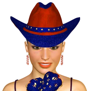 Patriotic Cowgirl3 D Render