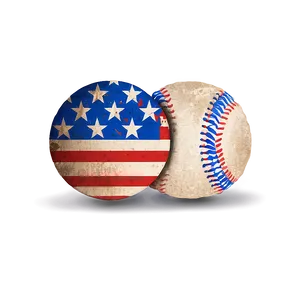 Patriotic Distressed Baseball PNG 06282024