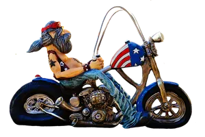 Patriotic Fantasy Biker Figurine PNG image