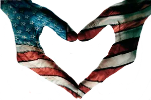 Patriotic Heart Hands U S Flag PNG image