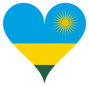 Patriotic Heartwith Rwandan Flag