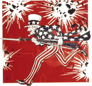 Patriotic Marching Figure Artwork PNG