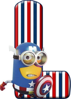 Patriotic Minion Costume Clipart PNG image